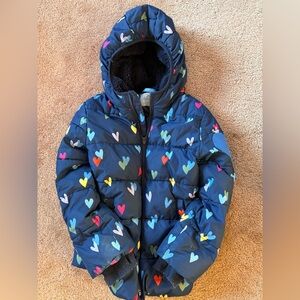 Primary Kids Puffer Jacket - Multicolor Hearts